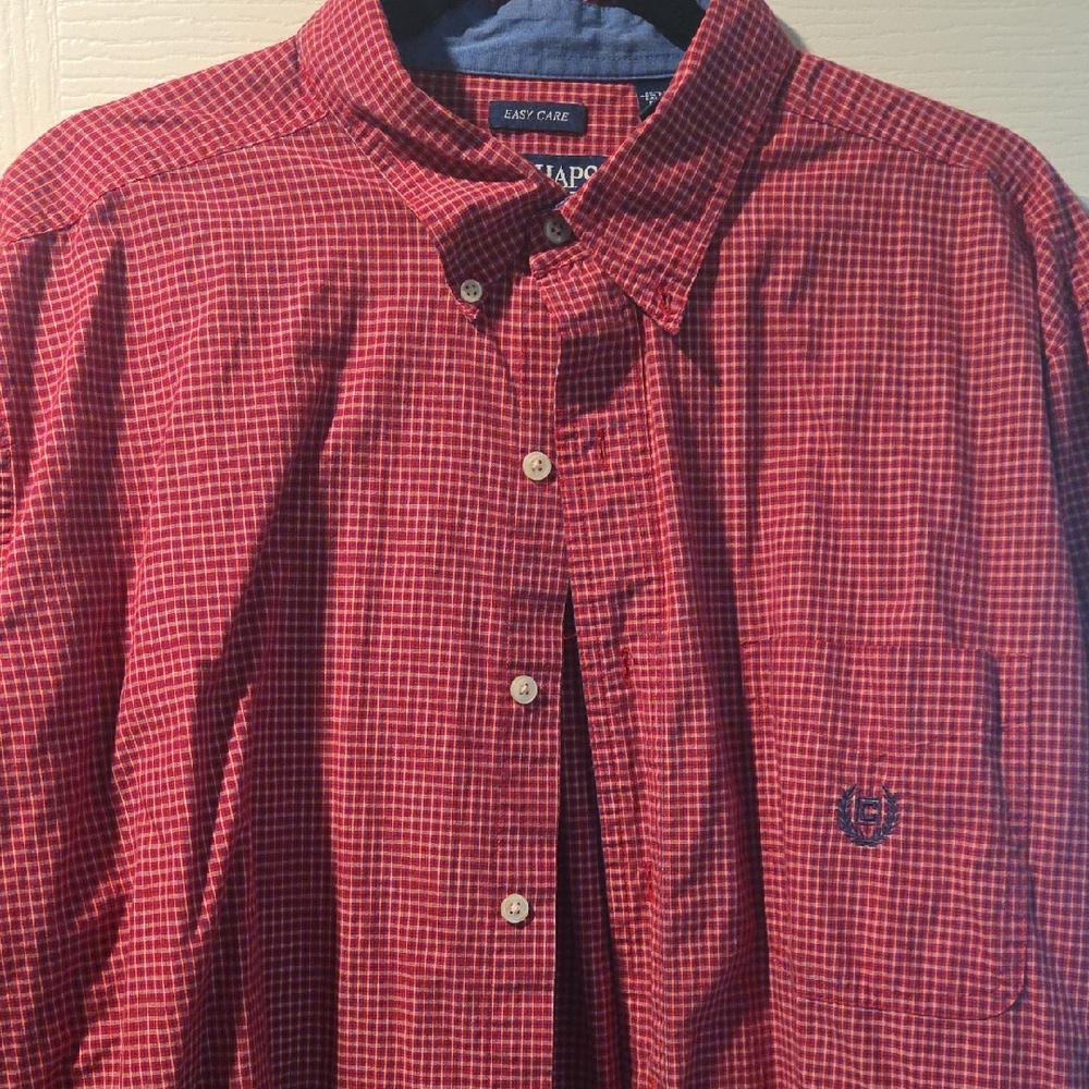 Chaps Men's Red Plaid Button Down Shirt